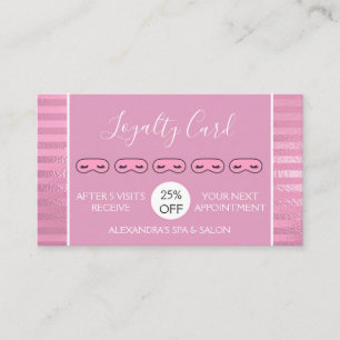 Pink Foil Stripes Massage and Spa Loyalty