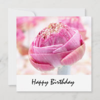Pink folded lotus flower birthday