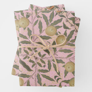 Pink Foliage Vintage William Morris Wrapping Paper Sheet