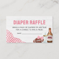 Pink Football Baby Shower Diaper Raffle