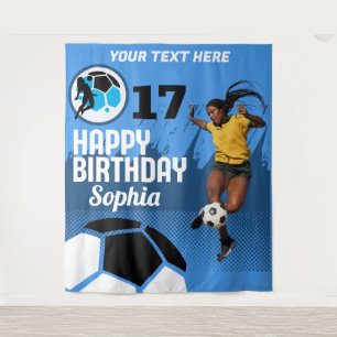 Pink Football Birthday, Football Girl Player Tapestry