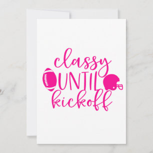 pink football classy until kickoff sports funny invitation
