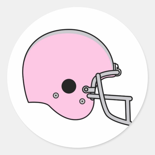 Pink Football Helmet Classic Round Sticker (Front)