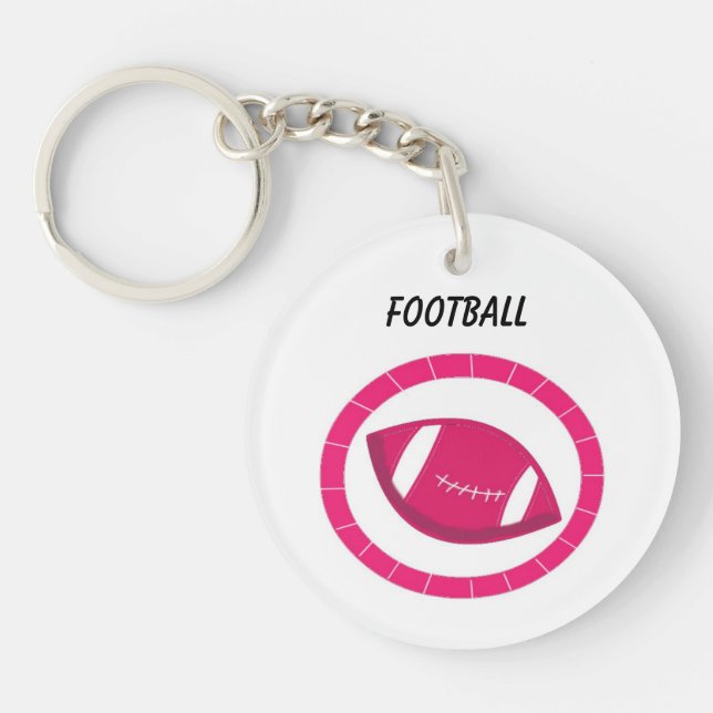 Pink Football Key Ring (Front)