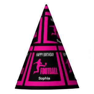Pink Football Player Girl Birthday Girl Team Party Hat