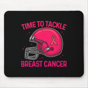Pink Footbyll Helmet Ribbon Breast Cancer Awarenes Mouse Mat