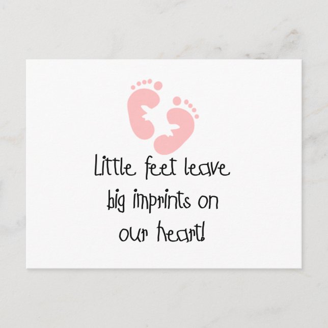 Pink Footprints Little Feet Big Imprints Postcard (Front)