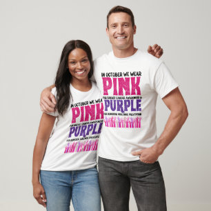 Pink for breast cancer purple domestic violence T-Shirt