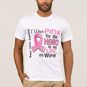 Pink For Hero In My Life 3 Wife Breast Cancer T-Shirt
