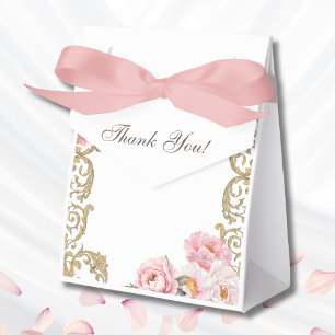 Pink Foral Vintage Peony Christian Bridal Shower Favour Box