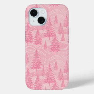 Pink Forest Christmas iPhone 15 Case