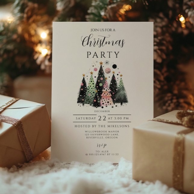 Pink Forest Christmas Invitation (Creator Uploaded)