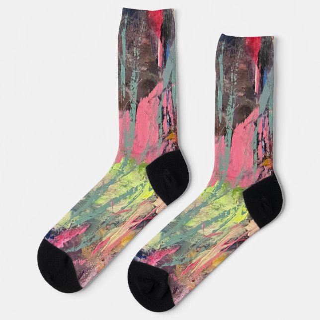 Pink Forest Socks (Left)