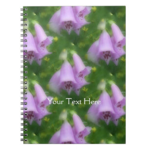 Pink Foxglove Flowers Nature Art Pattern Notebook