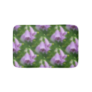 Pink Foxglove Flowers Nature Pattern Bath Mat