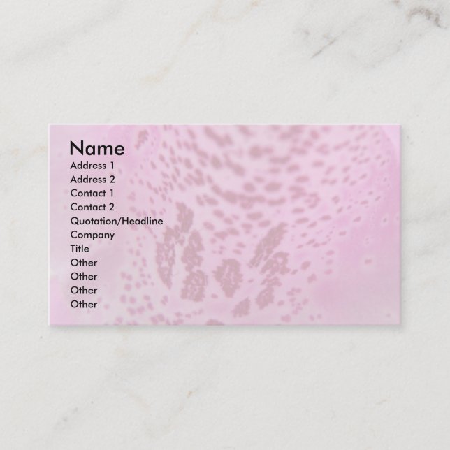 Pink Foxglove Petal Custom Business Card (Front)