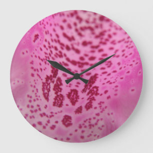 Pink Foxglove Petal Wall Clock