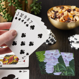 Pink Foxglove With Pink Speckles Floral Playing Cards