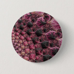 Pink Fractal 6 Cm Round Badge