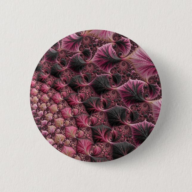 Pink Fractal 6 Cm Round Badge (Front)
