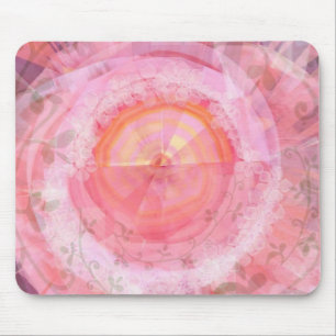 Pink "fractal" design mouse mat