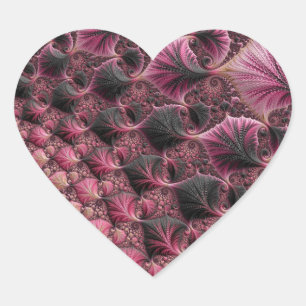 Pink Fractal Heart Sticker