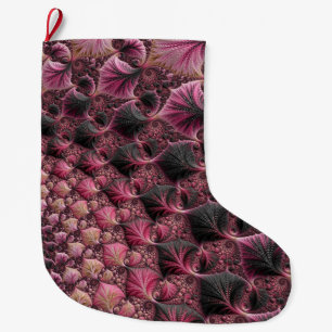 Pink Fractal Large Christmas Stocking