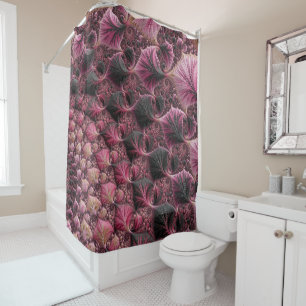 Pink Fractal Shower Curtain