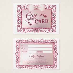 Pink Frame Bow Gift Card
