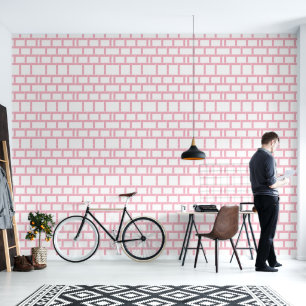 Pink Frame Gallery Geometric Horizontal Pattern Wallpaper