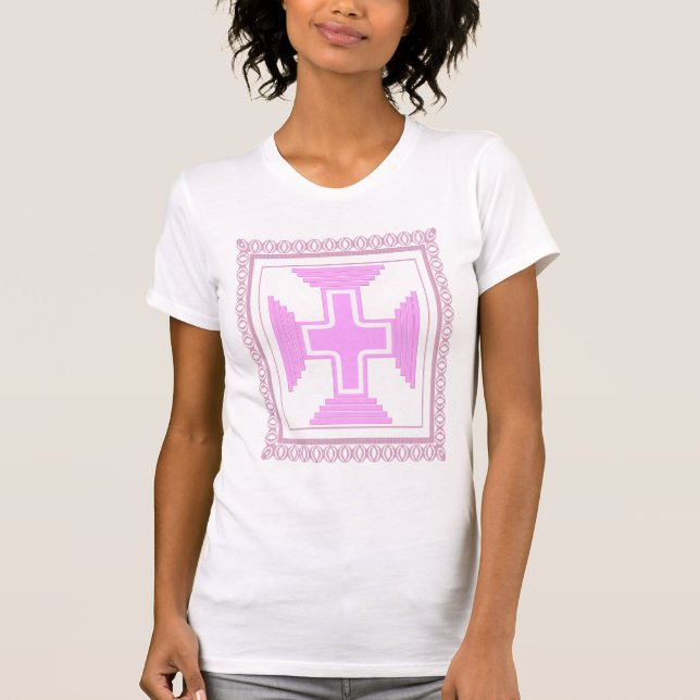 Pink Framed Cross T-Shirt (Front)