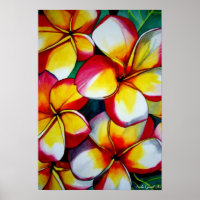 Pink Frangipani art poster by Sacha Grossel Art