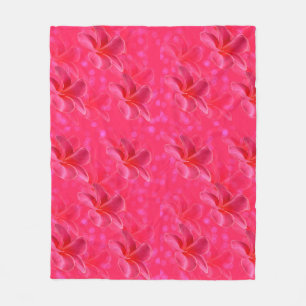 Pink Frangipani Blush Pattern, Fleece Blanket