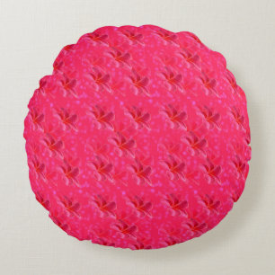 Pink Frangipani Blush Pattern, Round Cushion