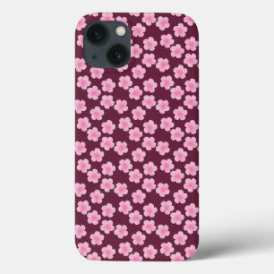 Pink Frangipani Flower Seamless Pattern iPhone 13 Case