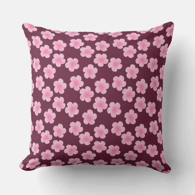 Pink Frangipani Flower Seamless Pattern Cushion (Front)