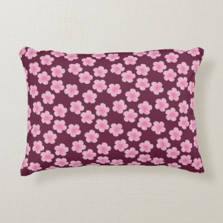 Pink Frangipani Flower Seamless Pattern Decorative Cushion