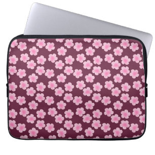 Pink Frangipani Flower Seamless Pattern Laptop Sleeve