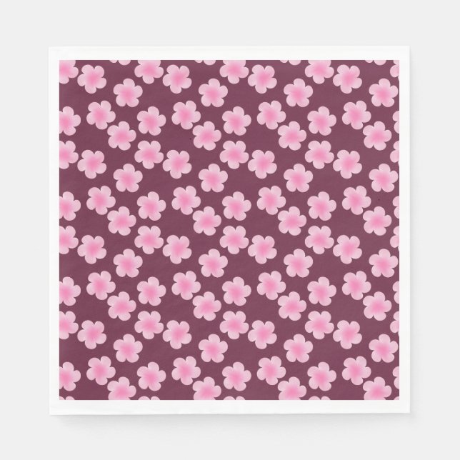 Pink Frangipani Flower Seamless Pattern Napkin (Front)