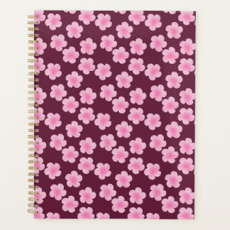 Pink Frangipani Flower Seamless Pattern Planner