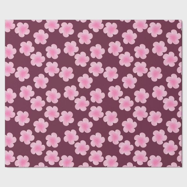 Pink Frangipani Flower Seamless Pattern Wrapping Paper (Seam)