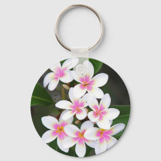 pink frangipani key ring