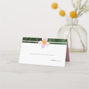 Pink Frangipani Plumeria Wedding  Place Card