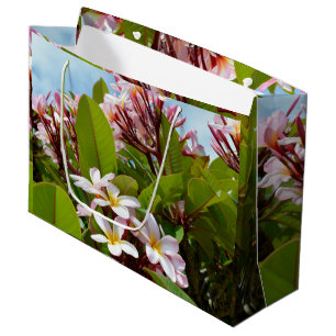 Pink Frangipanis On A Tree,  Large Gift Bag