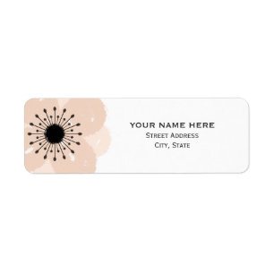 Pink French Anemone Wedding Address Label
