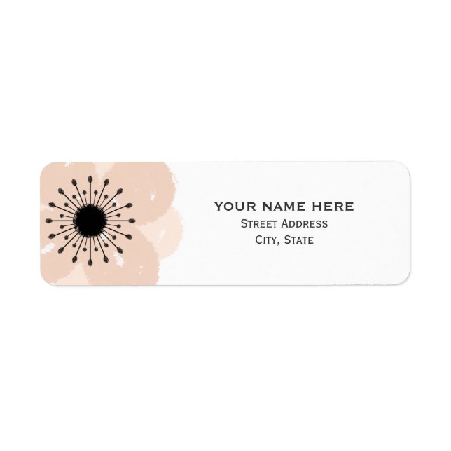 Pink French Anemone Wedding Address Label (Front)