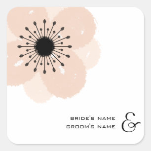 Pink French Anemone Wedding Sticker