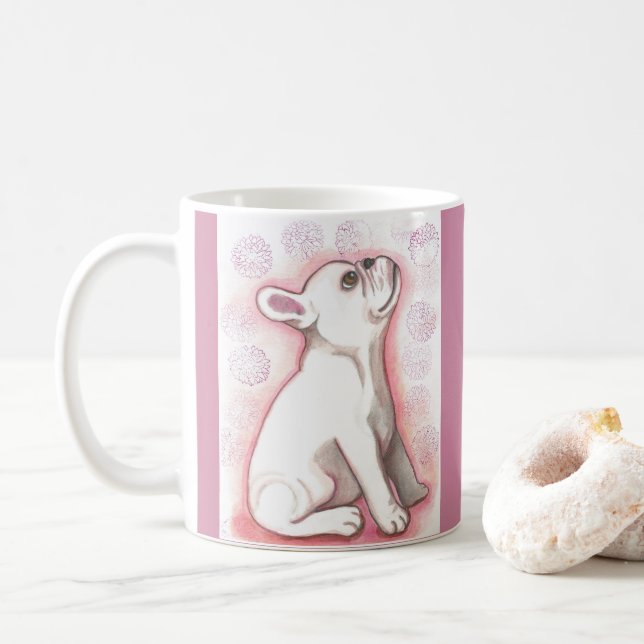 Pink French Bulldog mug (With Donut)