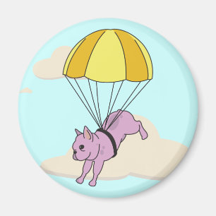 Pink French Bulldog Umbrella Fun Magnet