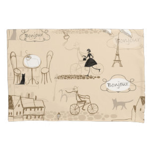 Pink French: Chic Pattern Design. Pillowcase